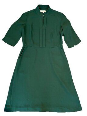 Hobbs London Women’s Midi Dress Size 6 Classic Green Office 3/4 Sleeves Chic